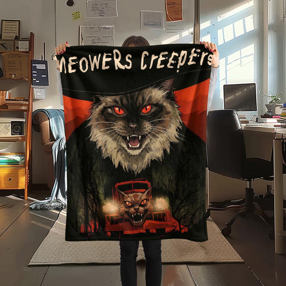 Dark and Terrifying Animals Print Flannel Blanket,High quality Comfortable for All Seasons,Home Decor,Warmth and Comfort,Perfect for Christmas Gifts