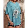 Graphic Print Pure Cotton Women's Oversized Multicolor T-shirt Pack Of 2