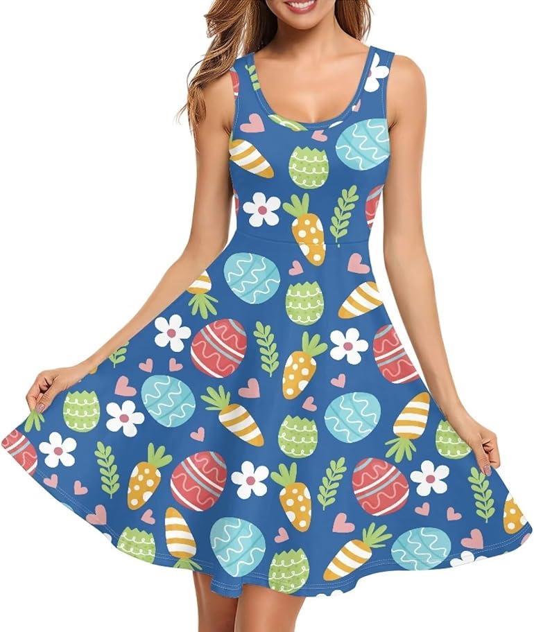 Summer Dress Casual Sleeveless Vest Cotton Skating Vest Short Medium and Long Dress
