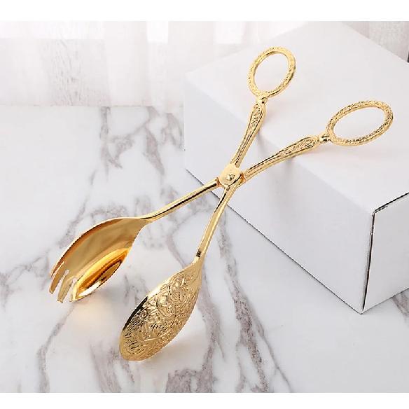 Zinc Alloy Metal Spoon Salad Clip Exquisite Party Self-Service Clip Tray Cake Birthday Party Tableware Clip Multifunctional
