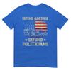 Unisex Gun American Flag Defend America Defund Politicians On Back Tshirt