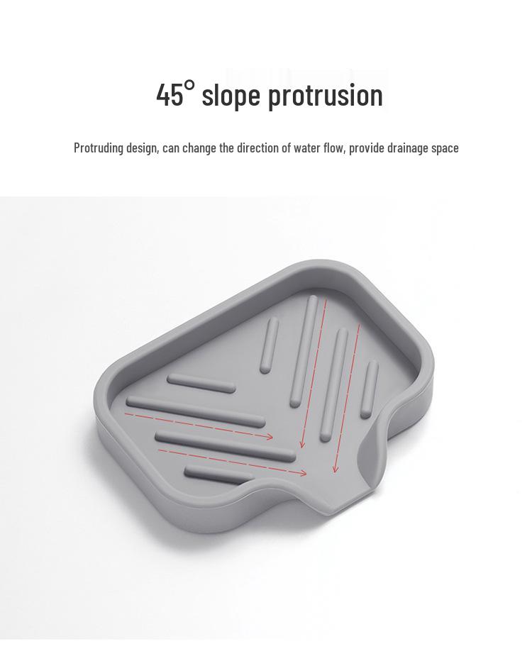 Non-Slip Silicone Soap Dish and Draining Mat for Kitchen & Bathroom