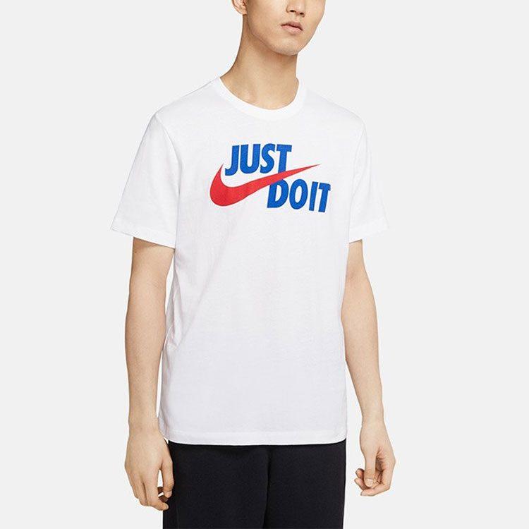 Nike T Shirts Men's White Crew Neck Moderate Straight Fit AR5007-106