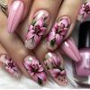 WM-28 Long T Perfume Lily False Nails: 24-Piece Hot Girl Wearable Nail Stickers Set