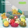 Children Pretend Play Simulated Kitchen Toys Plastic Cutting Accessories Food Fruit and Vegetable Kids Toy Boys Girl Christmas