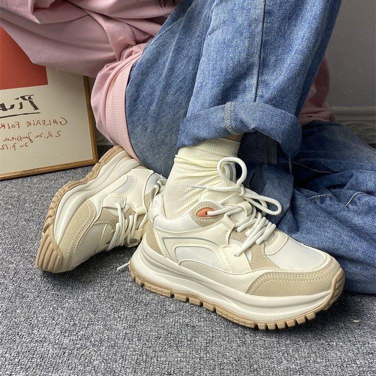 Platform dad shoes spring and summer new casual height increase lightweight student sports running shoes