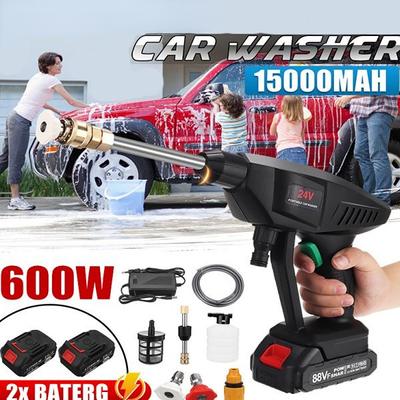 600W 24V Ασύρματο Ηλεκτρικό Κιτ Μηχανής Πλυσίματος Αυτοκινήτου Φορητό Υψηλής Πίεσης Μπαταρία Πλύσιμο Αυτόματο Σπρέι Εργαλείο Κήπου Σετ Πιστόλι Νερού