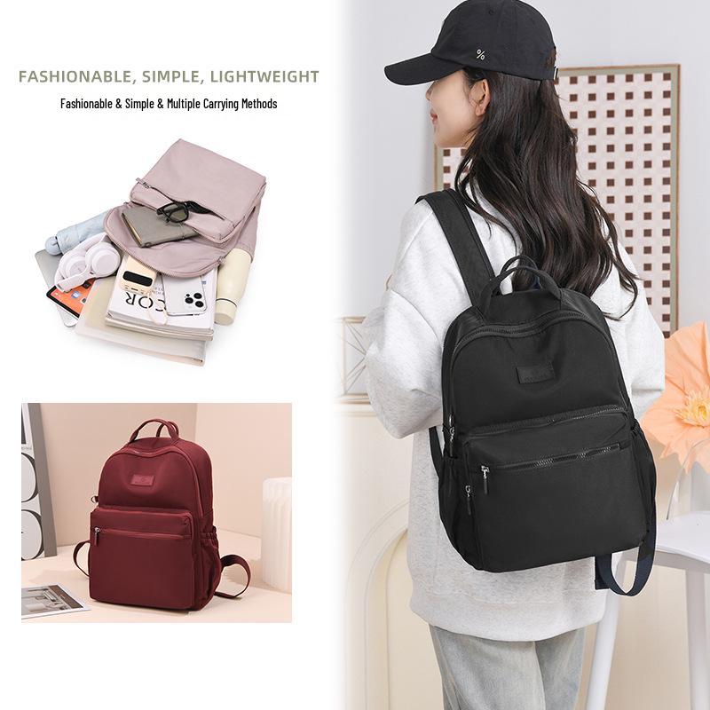 Large Capacity Unisex Splash-Proof Nylon Backpack: Travel, Casual, Fashionable, Suitcase Handle Compatible, School Bag