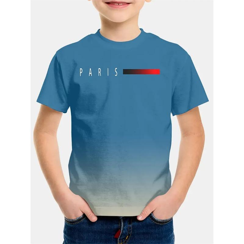 

2025 Простая модная футболка, повседневная футболка, детская одежда для мальчиков, повседневная детская одежда с коротким рукавом 150