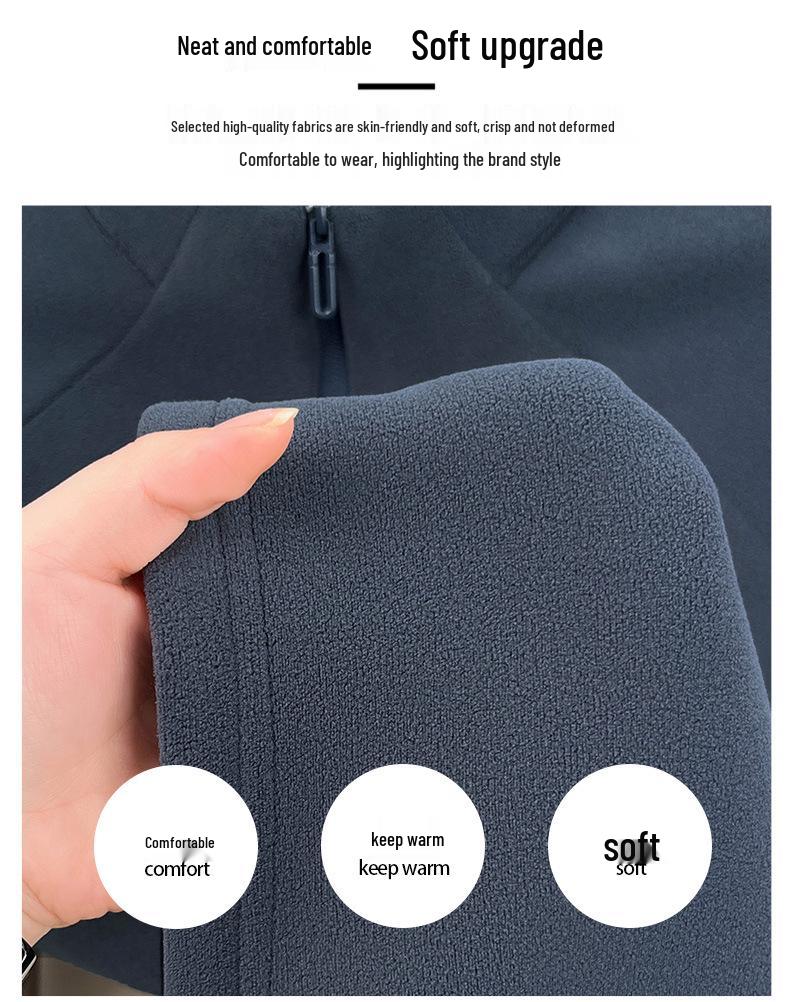 Men's Plush Lined Half-Zip Stand Collar Sweatshirt - Warm Outdoor Base Layer for Autumn & Winter