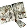 Ice Silk Thin Style Women'S Long-Sleeved Pajamas Spring And Autumn Cartoon Brown Puppy Polka Dot Print Loungewear