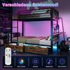Metal Bunk Bed 90x200 Cm with Desk, LED Lighting and Storage Drawers, EN747 Tested, 250 Kg Load Capacity Per Level