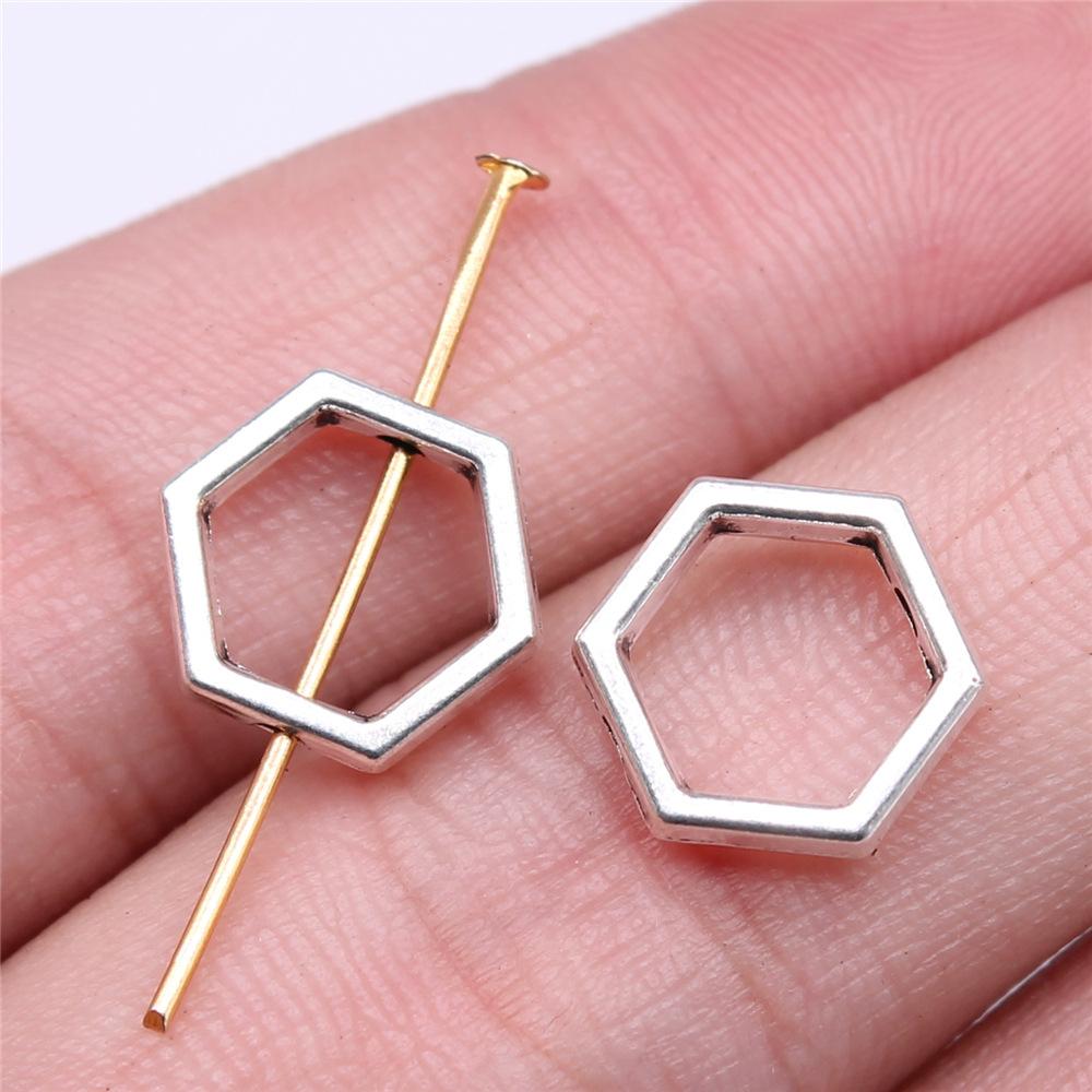 20pcs Charms Hexagonal Honeycomb DIY Jewelry Findings Antique Silver Color Bee Honeycomb Charms