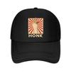 “Honk Duck” - Humorous Art, Retro Sunburst with Duck Motif for Quirky Design Lovers Mesh Baseball Cap