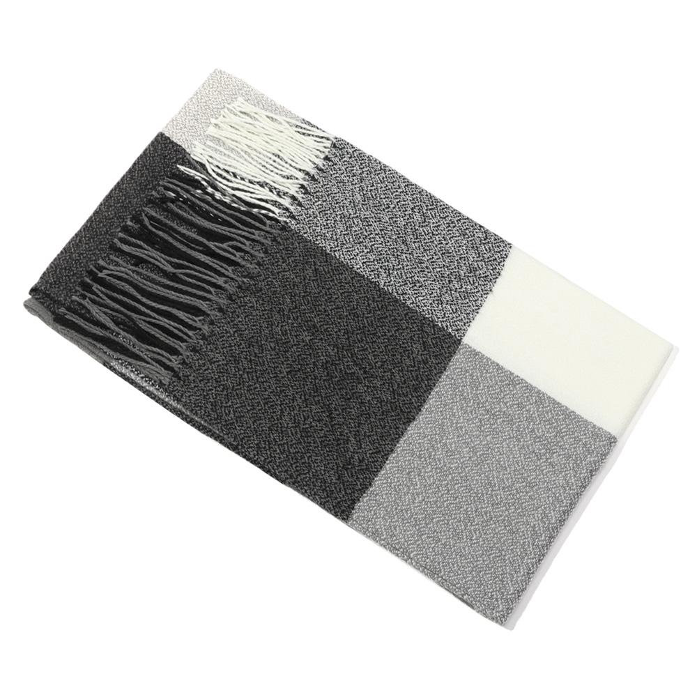 Herbst Winter Gestrickte Karoschals Kaschmir Schal Wickeltuch Breite Karos Schal Decke Warmer Kragen