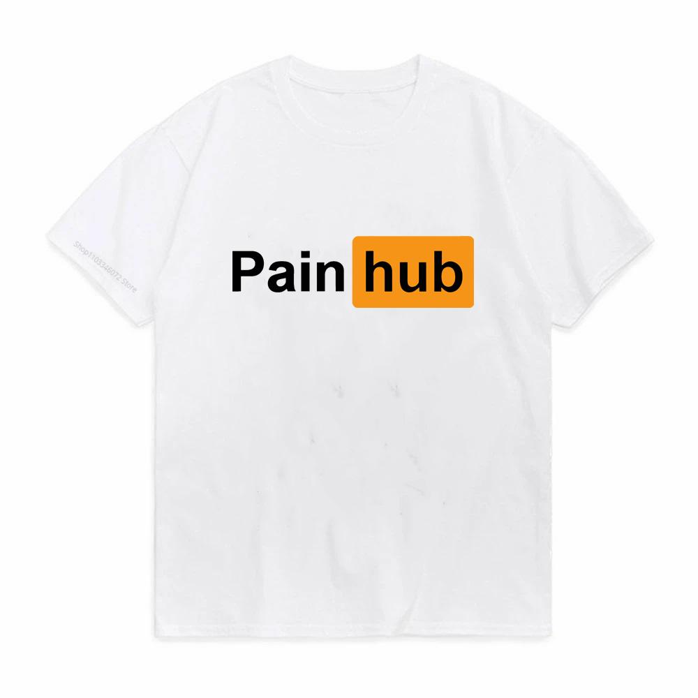 Painhub Funny English short sleeved Tshirt Personalized street Versatile tshirt fashion sport causal Unisex oneck tees
