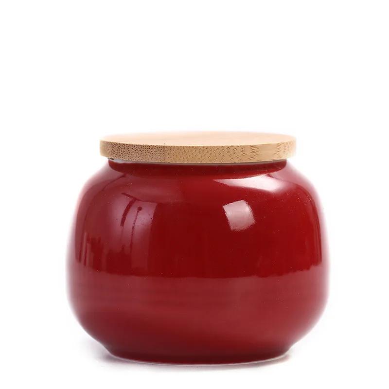 

Boutique Ceramic Tea Caddy Airtight Jar Home with Lid Coffee Moisture-proof Cans Kitchen Nut Grain Spice Storage Container