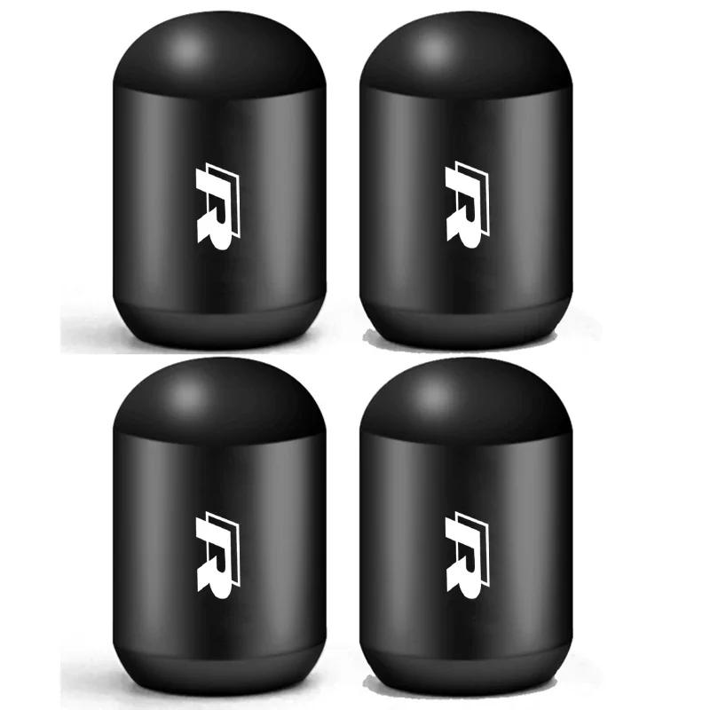 2026 Autocollant Chaud 4pcs Style de Voiture Bouchons de Valve de Pneu de Roue Couvercles Tiges de Valve d'Air de Jante de Pneu pour Volkswagen VW R Line Rline G