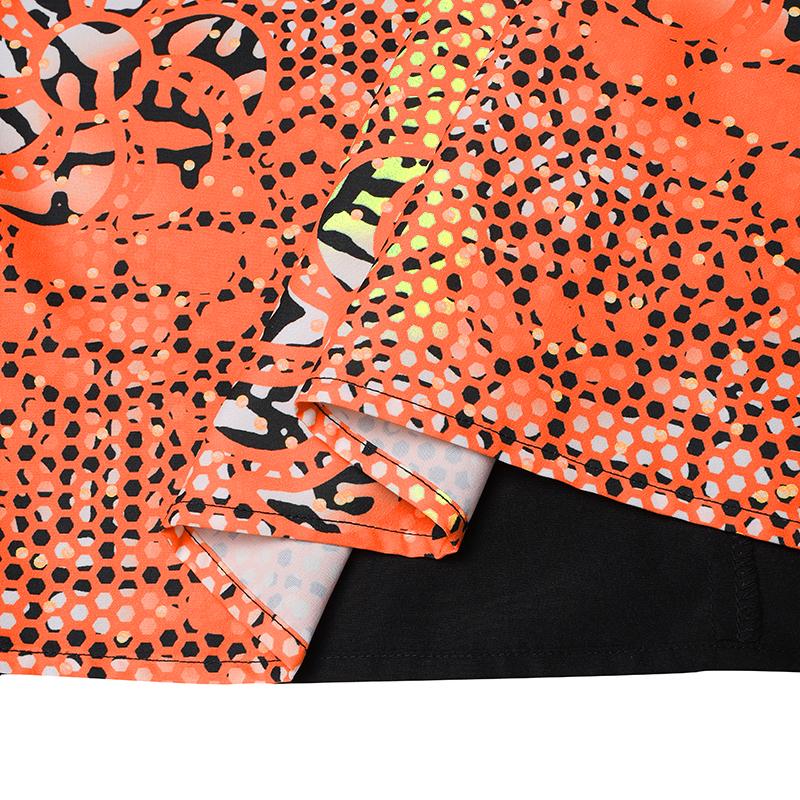 Women Plus Size Round Neck Long Sleeve Printed Loose Dresses