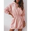 Hooded Long Sleeve Sweater Women's Dress Ladies Hooded Long Sleeve Pullover Dress