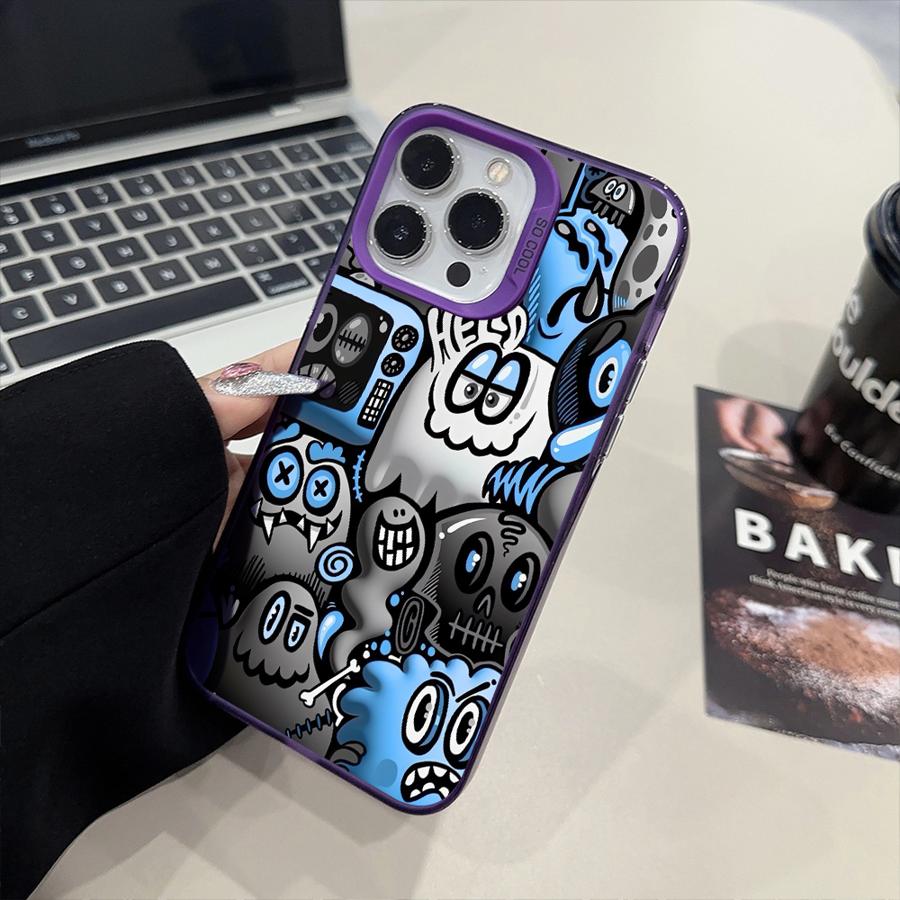 Phone Case for iPhone 15 16 Pro Max 11 13 Pro 14 Plus 12 11Pro 15Pro Max 16e Shell Cover Fundas Super Cool Black Graffiti