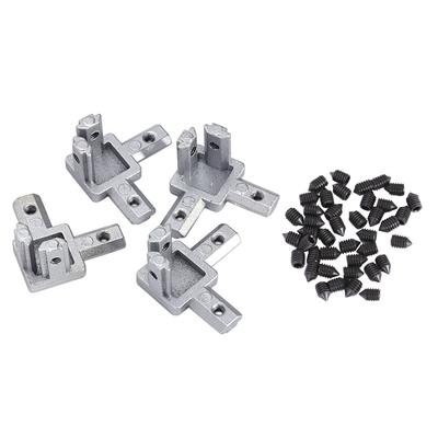 A84E-3-Way End Corner Bracket Connector For T Slot Aluminum Extrusion Profile 2020 Series (Pack Of 8, With Screws)