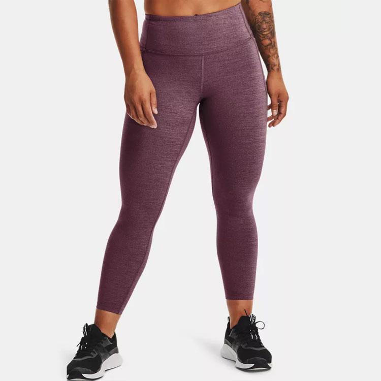 Under Armour Meridian Heather Solid Compression Leggings Women Leggings Gray Purple 1369005-555