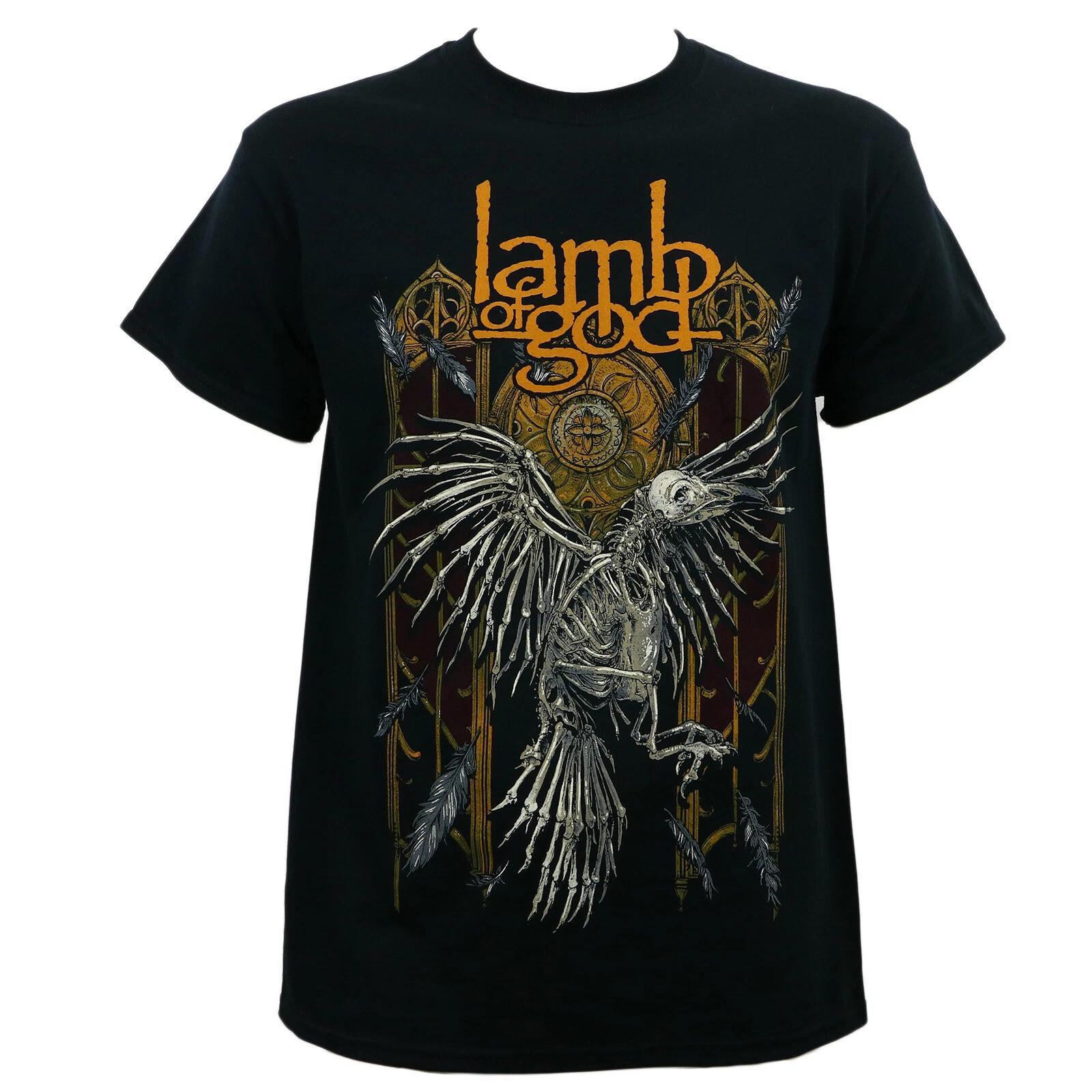 Authentic LAMB OF GOD Band Crow Skeleton Black T-Shirt S NEW 2XL