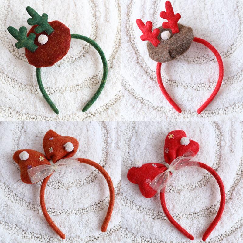 Christmas Deer Headband With Glitter Antlers For Holiday Party Decor And Celebrations