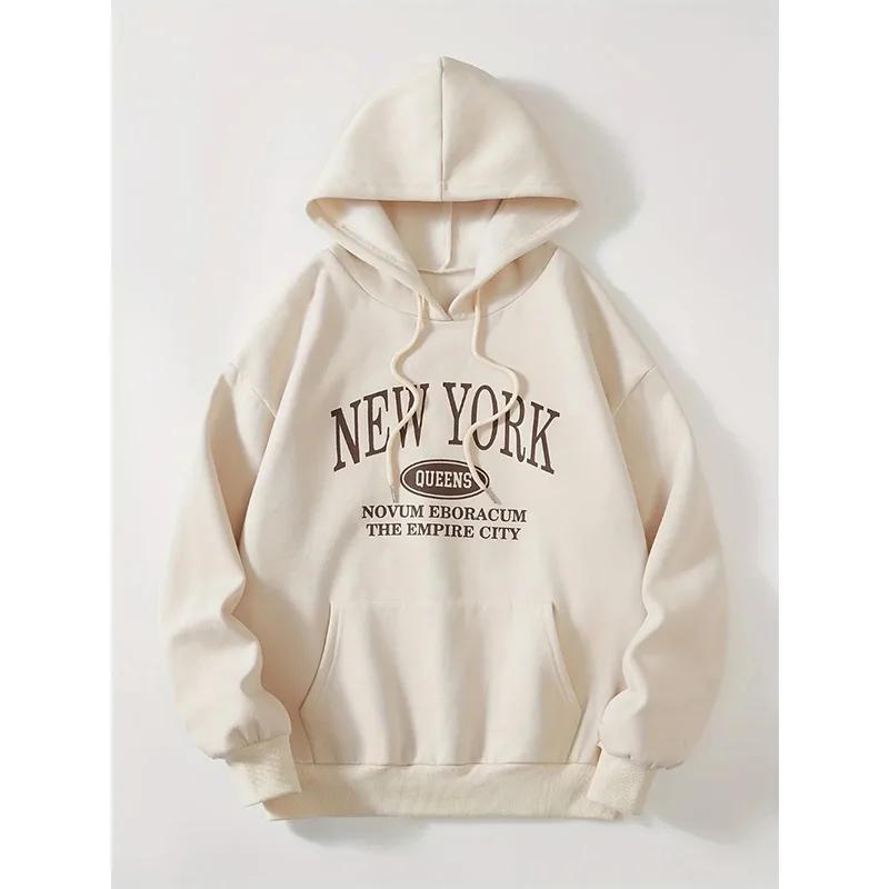 NEW YORK Fashion Men's Hoodies Men Clothing Print Casual Harajuku Streetwear Hooded Top Short Sleeve Sweatshirts Men