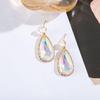 Trendy Lace Teardrop Studs: European & American Fashion Glass Earrings