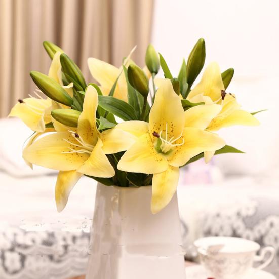 1ks umělý květ lilie falešná rostlina domácí kancelář Cafe svatební dekorace
