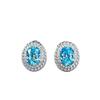 1.5 Carat Sky Blue Threaded Stud Earrings Light Luxury Temperament
