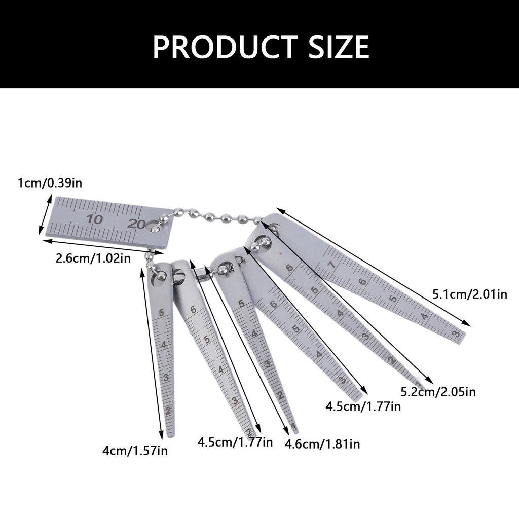 7Piece Stainless Steel Tapered Ruler Set Pocket Sized Gaps Gauge for Engineering Precise Measurement and DIYer Projects