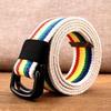 Men's Canvas & Leather Double Ring Stretch Belt
