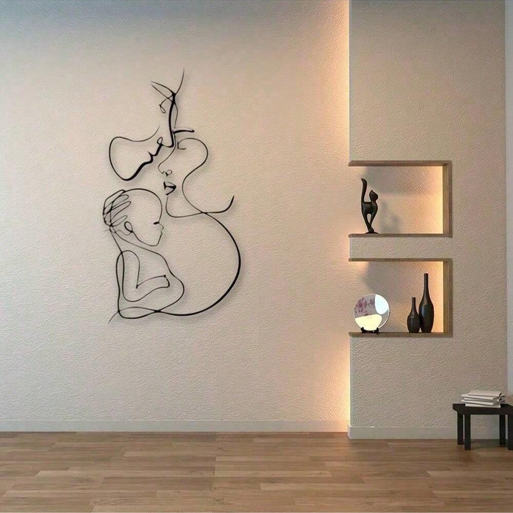 Vintage Metal Wall Art Modern Home Decor Living Room Indoor Sculpture