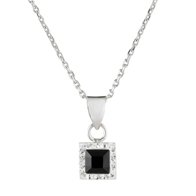 JYDDM 925 Minimal Square Point Necklace (Black)