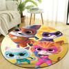 1pc Super Kitties Adventures1 Design Printed Area Round Carpet for Bedroom Living Room Home Decor Rugs Mat Non Slip Mat Rug for Bedside