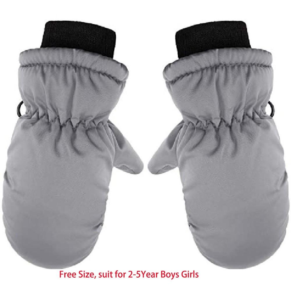 Windproof Plush Ski Mittens Waterproof Thick Children Gloves Outdoor Hand Covers Winter Outdoor