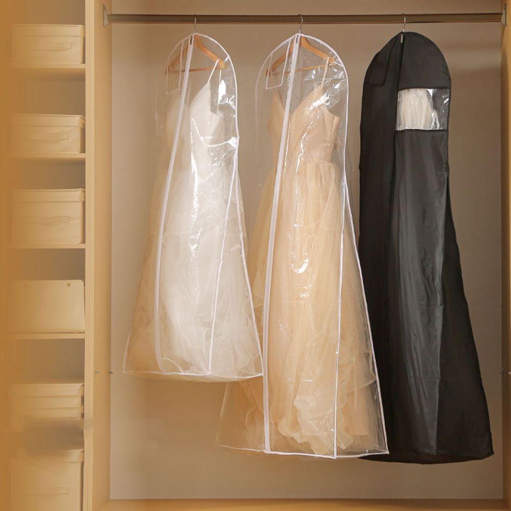1Pcs Transparent Wedding Dress Dust Cover Double-sided Long Clothes Protector Case Home Wardrobe