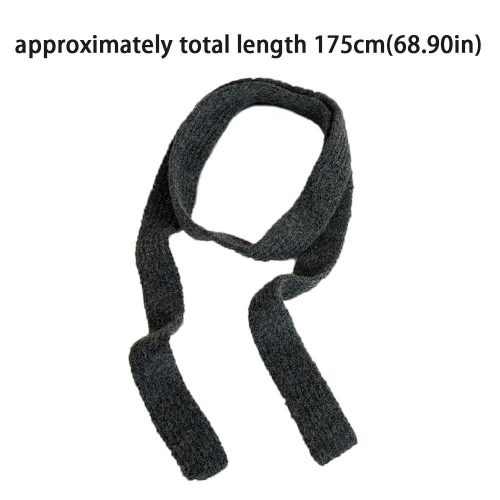 Imitation Wool Women's Long Scarf Narrow Design Decorative Neckerchief Imitation Cashmere Scarf Knitted Skinny Scarf Streetwear