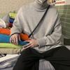 High Collar Sweater Men's Autumn and Winter Warm Solid Size Underlay Knit Shirt