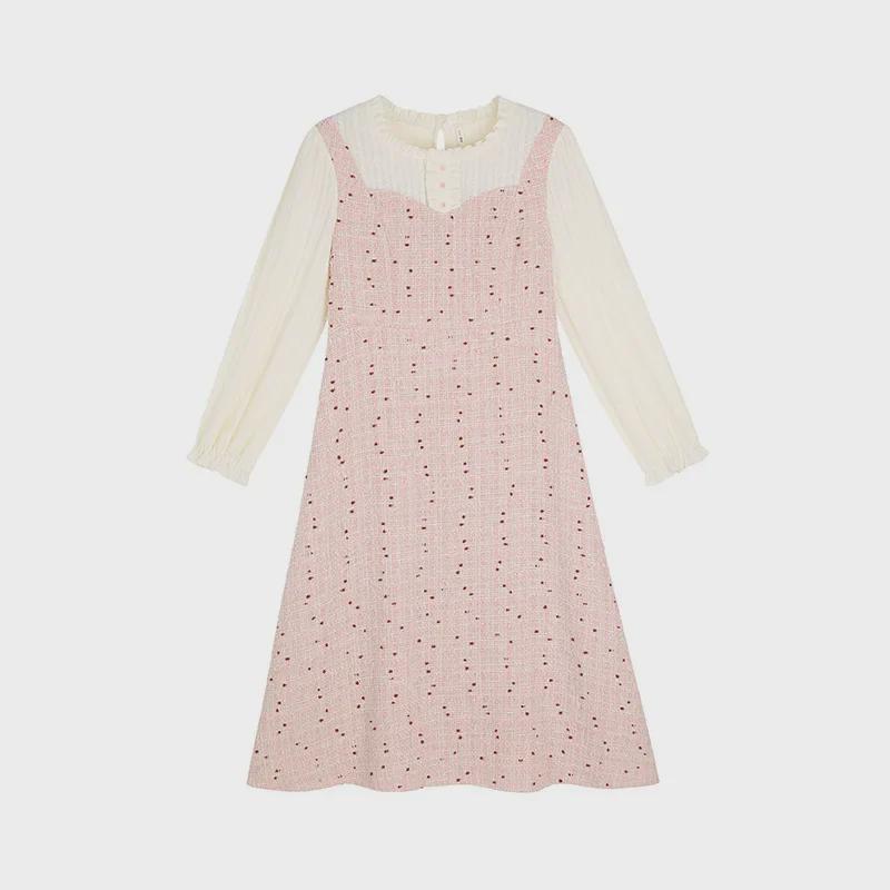 French Style High Waist Slim Qianjin Dress - Plus Size Spring Two-Piece Look