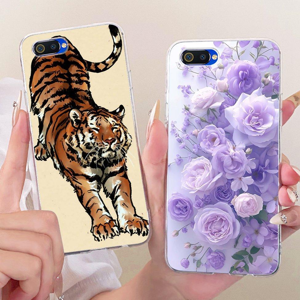 Transparent For Realme C2 Case Cover Cute Fashion Butterfly Funny Painted Casing For Realme RMX1941 RMX1945 RMX1943