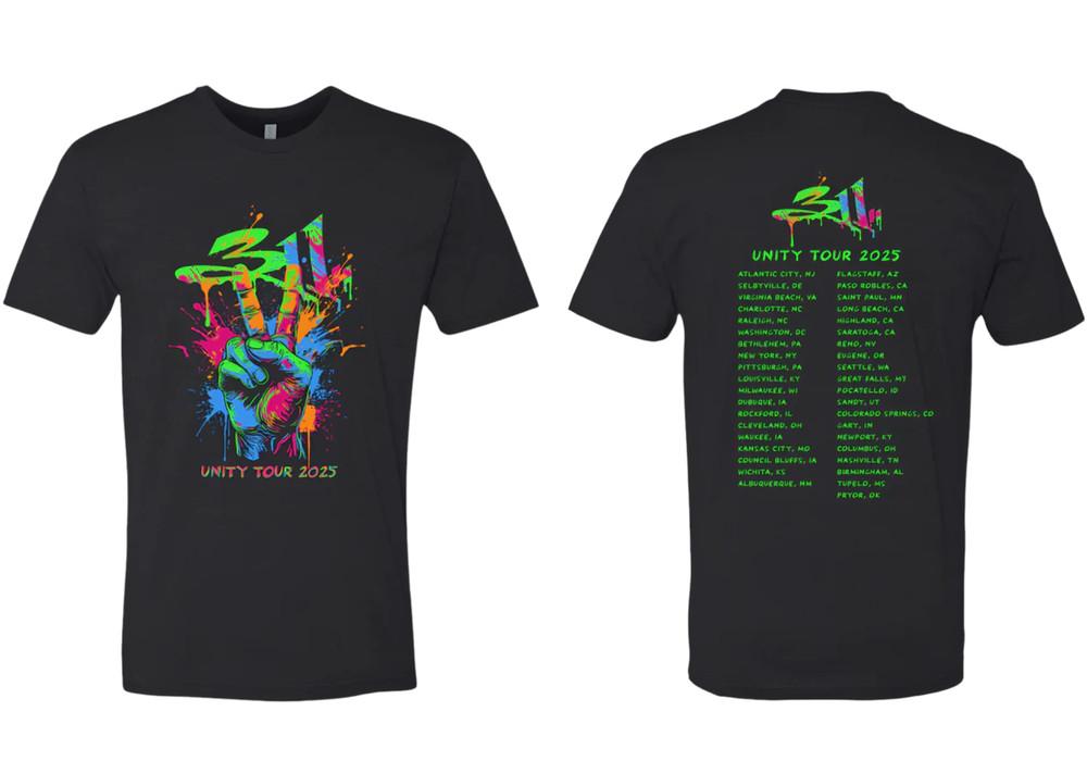 311 Band Tour 2025 Peace Splatter Tshirt Unisex Heavy Cotton All Sizes Reprint Unisex T-Shirt XXXXL