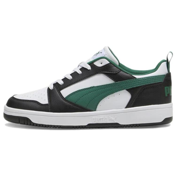 PUMA Rebound V6 Low White Black Green Men s 392328-23 EU 37