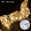 10M Christmas Light String Ribbon for Christmas Tree Decoration Double Layer Gold Stamping Luminous Ribbon Lamp Lace DIY Led Lights
