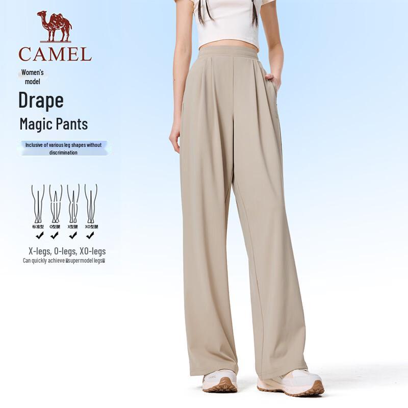 

Camel Women s Loose Quick-Dry Wide-Leg Sports Pants M