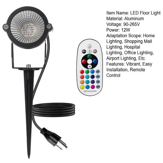 RGB Spotlights Outdoor LED Spot Light with Remote Control 12W RGB Color
