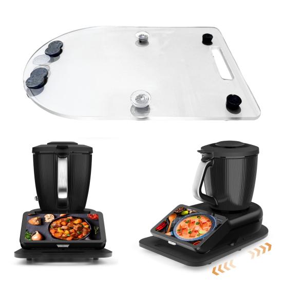 Podložka pro mixér Thermomix TM7 Posuvná podložka Protiskluzová podložka s gumovými kolečky a zajišťovacími klipy Snadno pohyblivé příslušenství